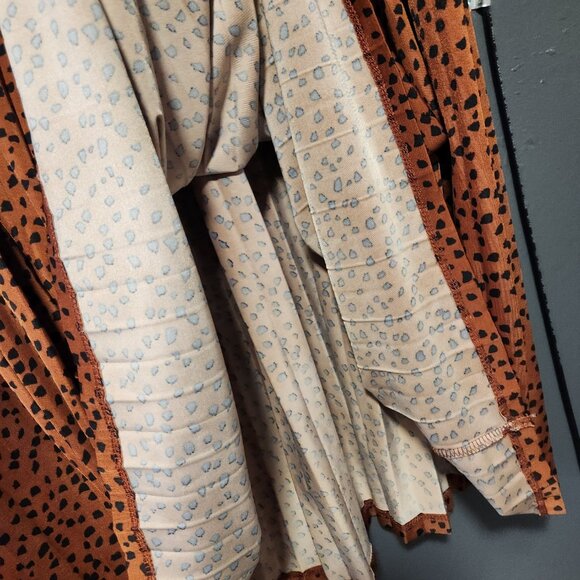 Size 20 Eloquii Elements Beautiful Rust Cheetah Print Midi Skirt w/ Micropleats - Picture 5 of 5